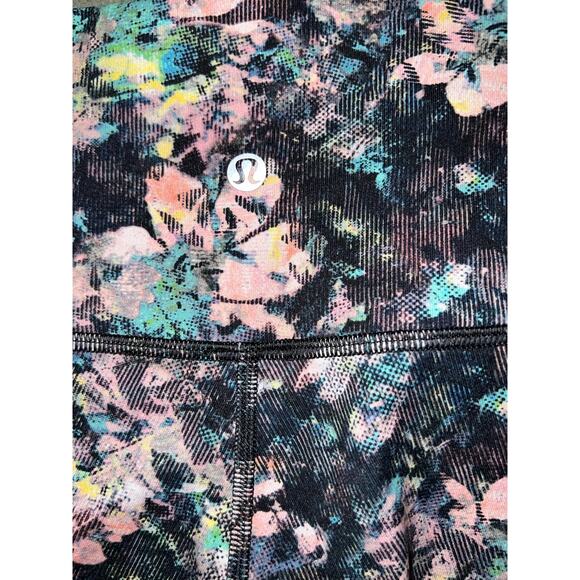 Lululemon Wunder Under floral High Rise athletic Leggings size 6 .length 32.5 - Picture 3 of 5
